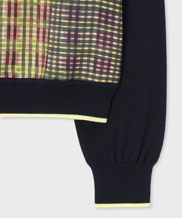 Paul Smith 【洗える】Check コンビ ニット ネイビー