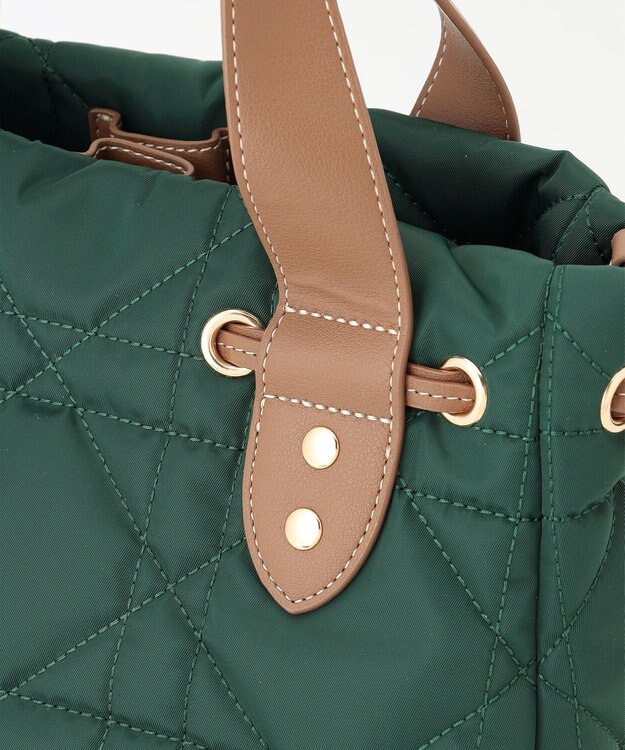 LA BAGAGERIE グリッドキルティングトート ダークグリーン