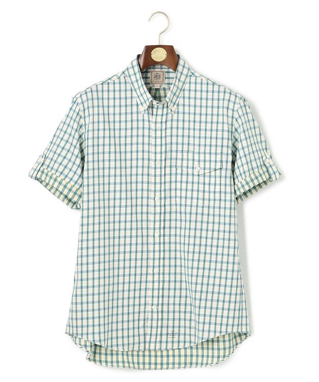 J.PRESS MEN オーガニックコットンダブルチューブマルチチェック シャツ ライトグリーン系3