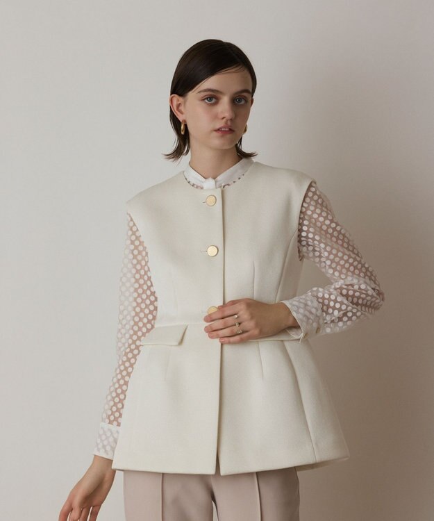 GRACE CONTINENTAL ダンボールニットジレジャケット キナリ