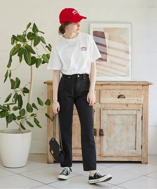 WEGO 【ANGIE VINTAGE】ワンポイント刺繍ロゴTシャツ ホワイトその他