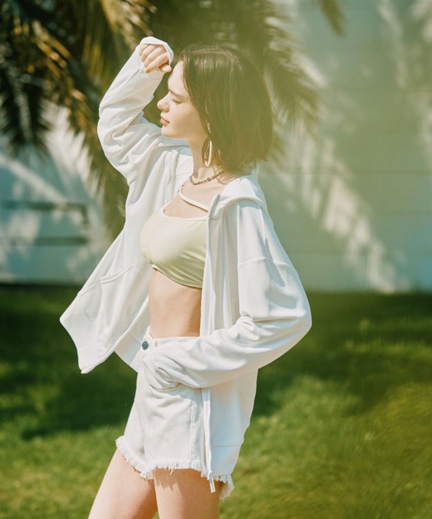 San-ai Resort（三愛水着楽園） ★新色ブルー入荷【UPF50＋】　ユニセックス　サーマルラッシュパーカー　S・M・L　【Reir（レイール）】 ホワイト