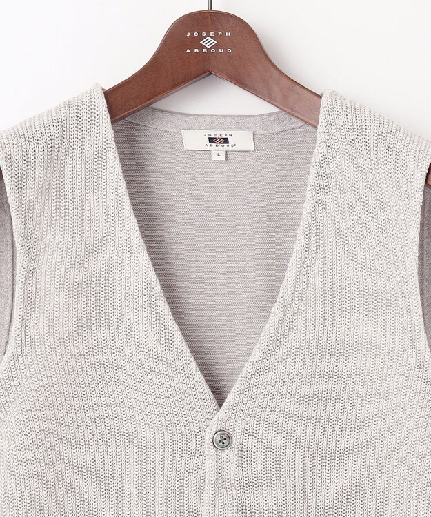 JOSEPH ABBOUD 【洗える】ストローヤーン ニット ベスト ライトグレー系