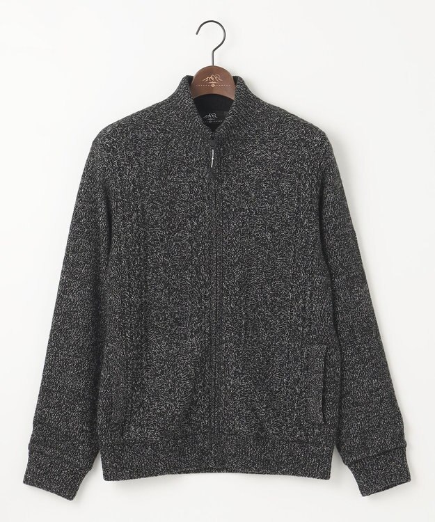 JOSEPH ABBOUD MOUNTAIN 【イタリア糸使用/サスティナブル素材/裏地付き/ライナードッキング対応】 コットンウール ニット アウター ブラック系