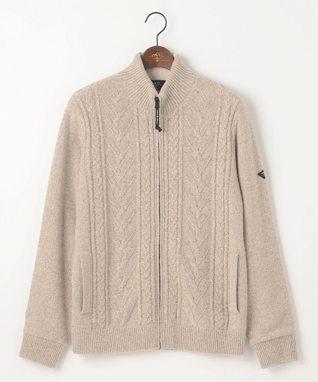 JOSEPH ABBOUD MOUNTAIN 【イタリア糸使用/サスティナブル素材/裏地付き/ライナードッキング対応】 コットンウール ニット アウター ベージュ系