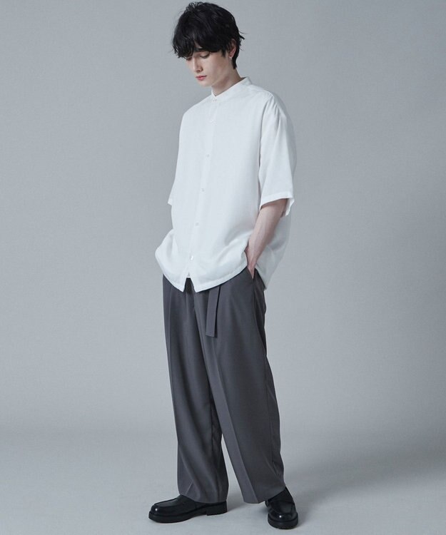 WEGO トロミBIGバンドカラーシャツ（S） ホワイト