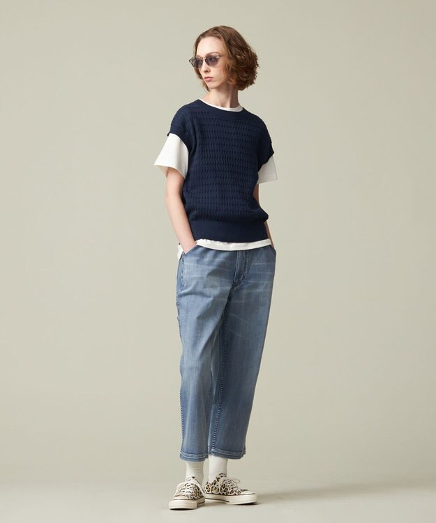 J.PRESS YORK STREET 【WOMEN】コットンケーブル ベスト ネイビー系