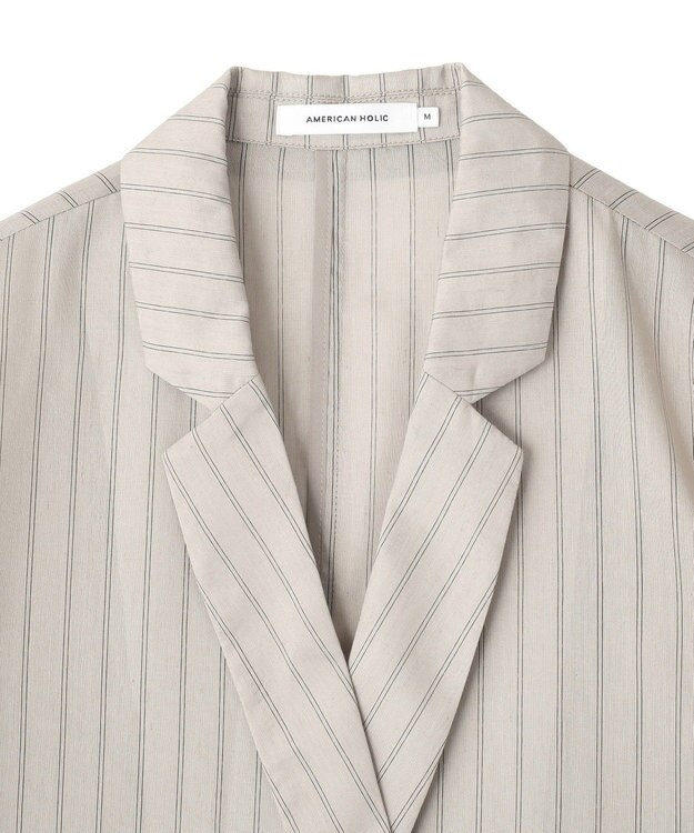 AMERICAN HOLIC シアーストライプジャケット Gray Beige