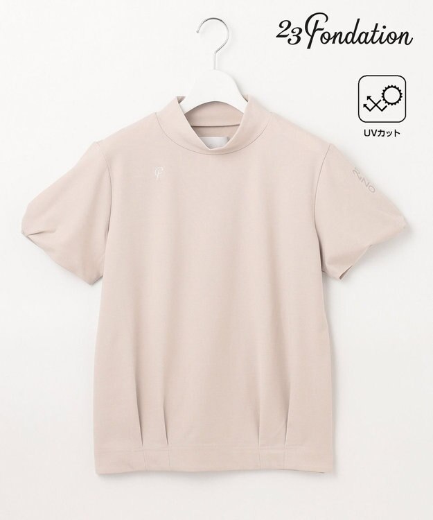 23区GOLF 【23Fondation/WOMEN】【UVケア】モックネックシャツ ベージュ系