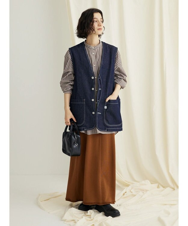 CRAFT STANDARD BOUTIQUE カットオフＡライン裏毛スカート Brown