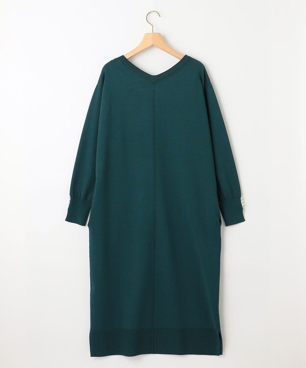 組曲 L 【WEB限定】コクーンシルエット ニットワンピース ダークグリーン系