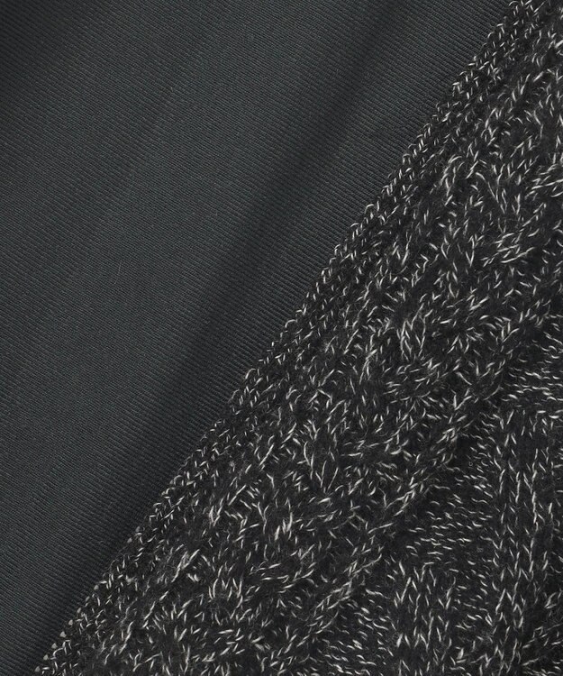 JOSEPH ABBOUD MOUNTAIN 【イタリア糸使用/サスティナブル素材/裏地付き/ライナードッキング対応】 コットンウール ニット アウター ブラック系