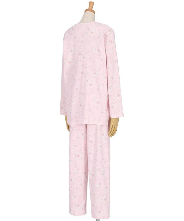 Wing 【数量限定　特別価格】 ウイング スリープ パジャマ 長袖 長ズボン 綿100％ スムース素材 レディース EP7992 ウイング／ワコール ピンク