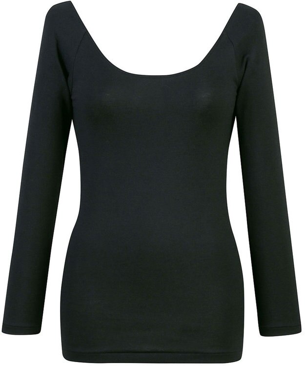 Wing あったかインナー オーガニックコットン混 やわらかくやさしい肌ざわり 【綿の贅沢オーガニック】 綿混 ネックひろめ 8分袖 長袖 秋 冬 EL4931ウイング／ワコール ブラック