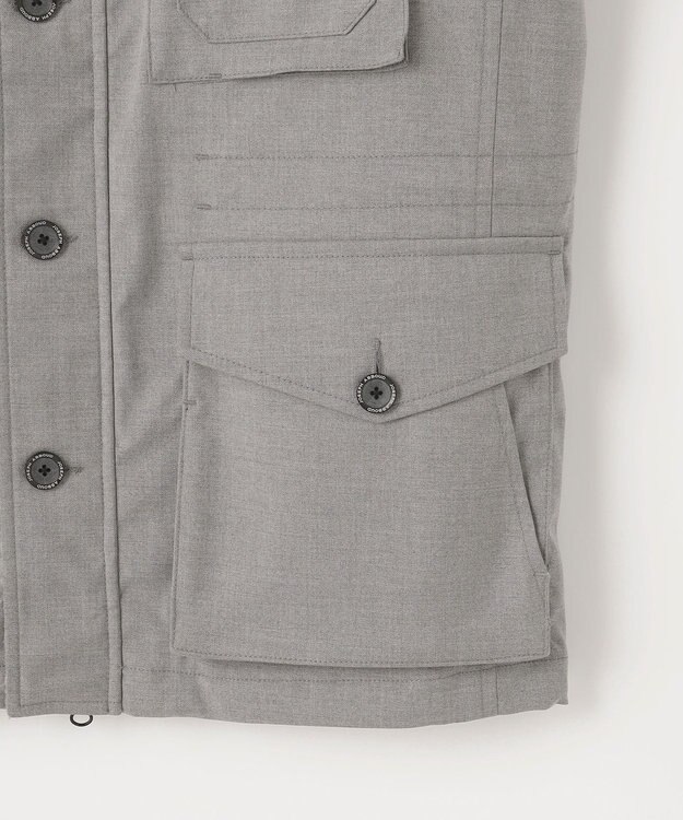 JOSEPH ABBOUD MOUNTAIN 【撥水/ライナードッキング対応】スライバー カモフラージュコンビ パーカー ライトグレー系