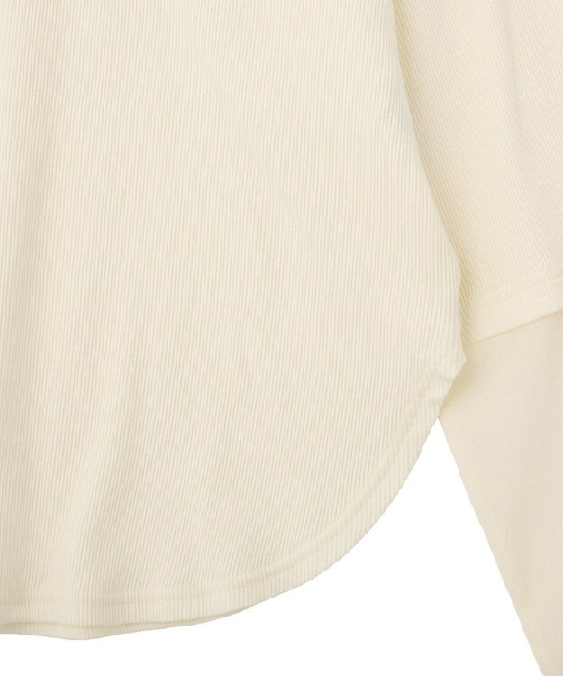 Green Parks 袖チュールリブプルオーバー Ivory