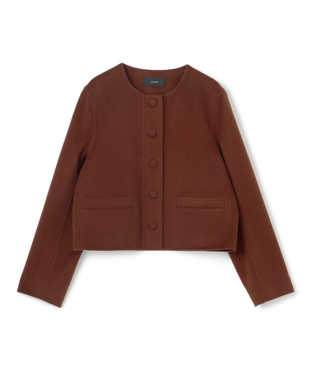 JOSEPH ライトダブルフェイス　ショート丈ジャケット Mahogany