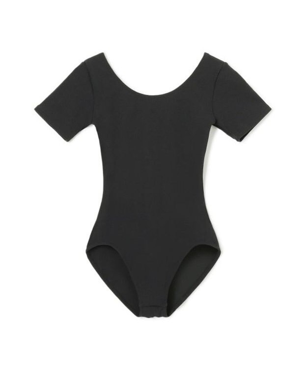 Chacott 丸首半袖レオタード（スムース） ブラック