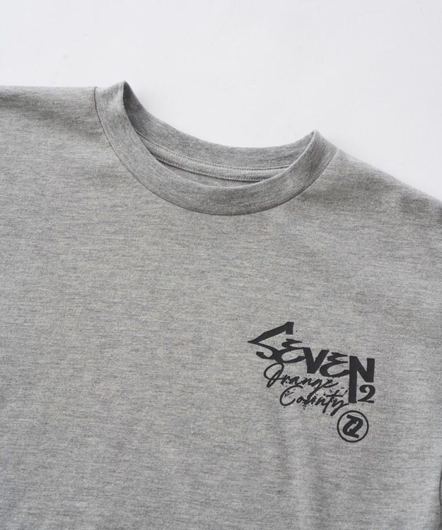 OP／FILA 【SEVEN2】バックプリントデザイン半袖Tシャツ 杢グレー