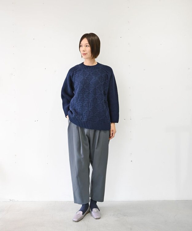 muuc トリプルクロス タックパンツ｜軽くてふっくらした三重織り生地・セットアップ可能 グレー