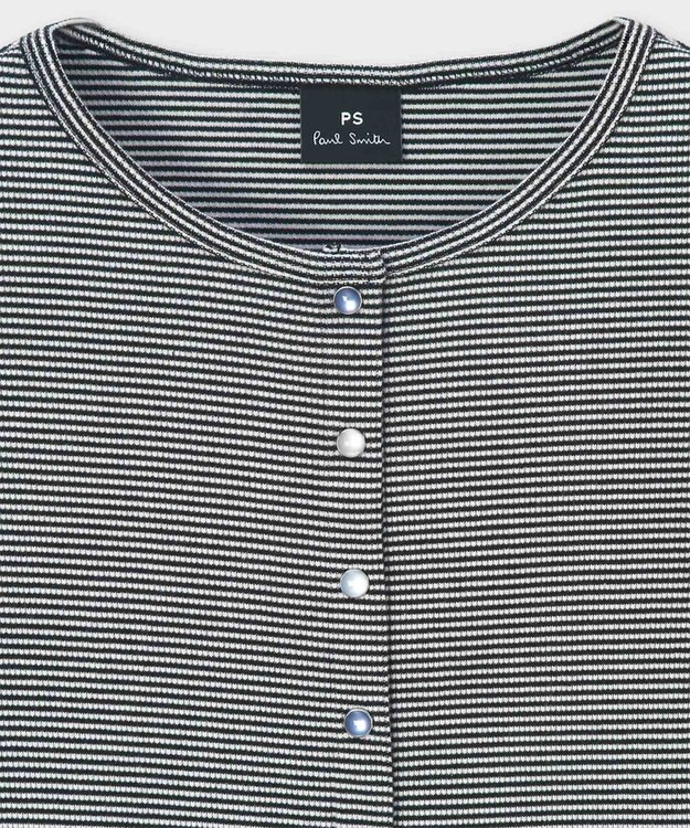 Paul Smith ボーダー ハーフスリーブ カーディガン ブラック