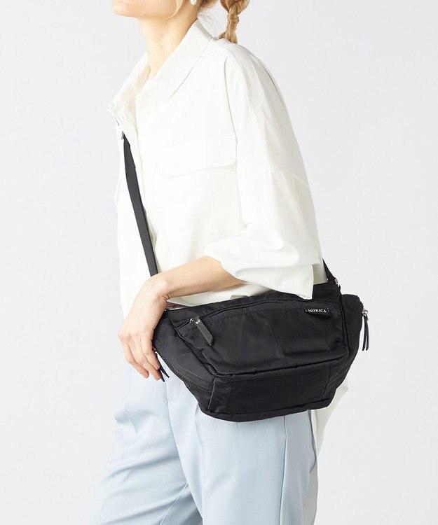 LA BAGAGERIE 【MONICA】サイドジップミニショルダーバッグ ブラック