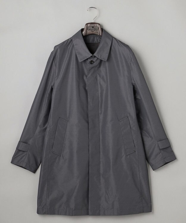GOTAIRIKU ダウンライナー装着可【半裏仕様】メランジシャンブレー ステンカラースプリングコート ライトグレー系