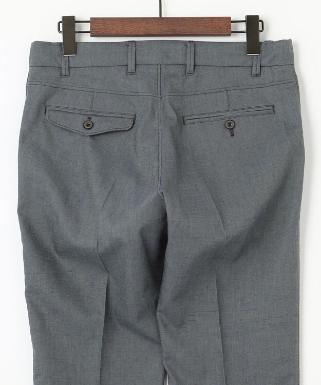 JOSEPH ABBOUD 【ウエストも伸びる！/ストレッチ】ミックスリネンシャンブレーパンツ グレー系