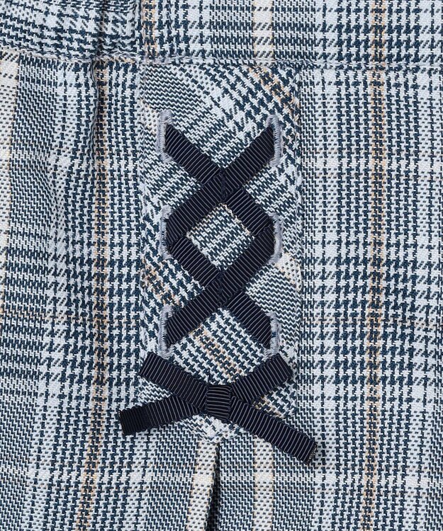 組曲 KIDS 【110-140㎝】グレンチェック キュロット サックスブルー