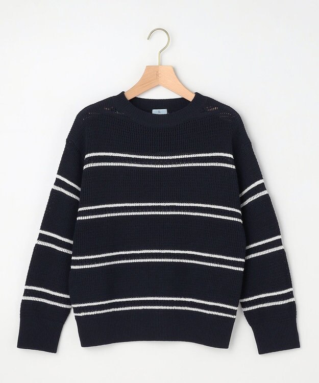 組曲 L 【先行予約】ボーダーレース ニット ホワイト系2