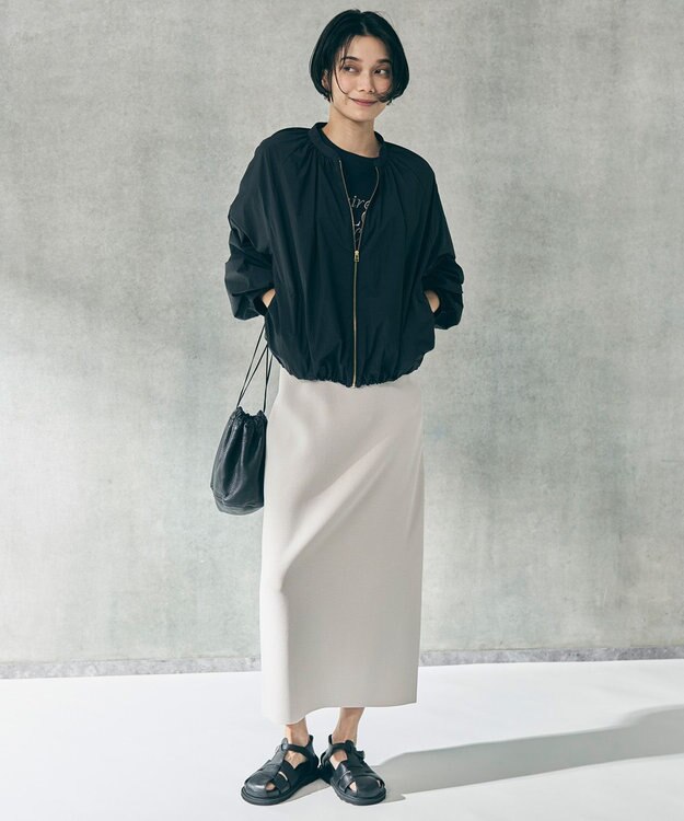 UNFILO L BEAUTY FORM-T cotton ロゴ フレンチスリーブ Tシャツ ネイビー