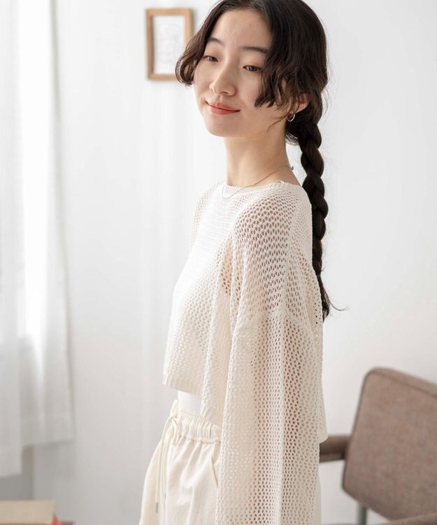 WEGO ショートメッシュニットプルオーバー ホワイト