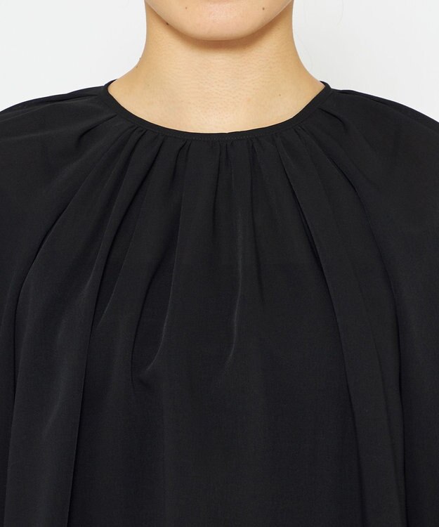 uncrave 【吸水速乾・接触冷感・洗濯機洗い可】シアーボイル ボリュームスリーブブラウス（uncrave STANDARD） ブラック