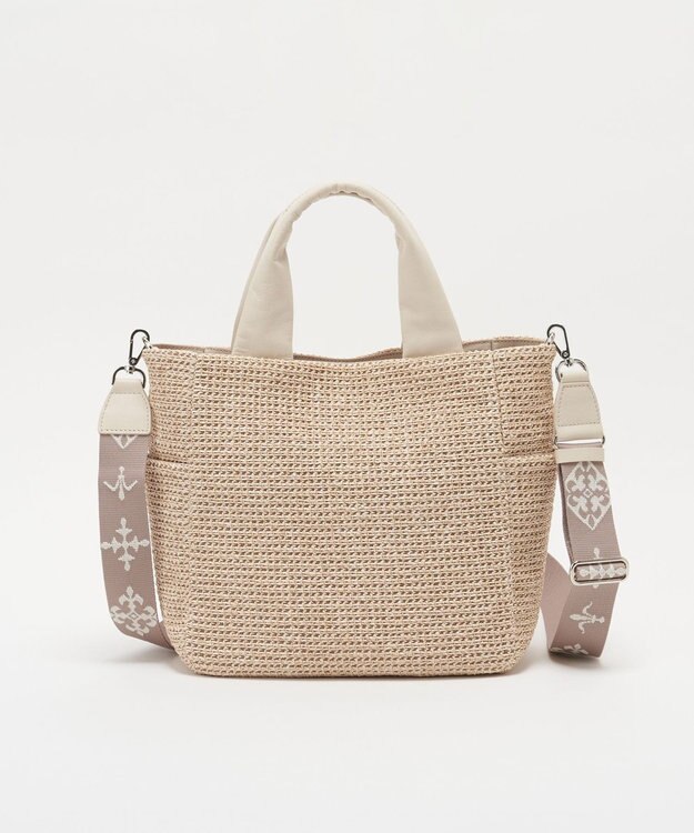 russet ナイロンラフィア2WAYトートバッグ(CE-1711) Ivory