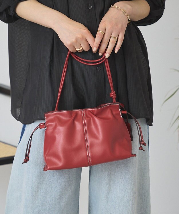 AMERICAN HOLIC キーチャーム付ドロストショルダーバッグ Red