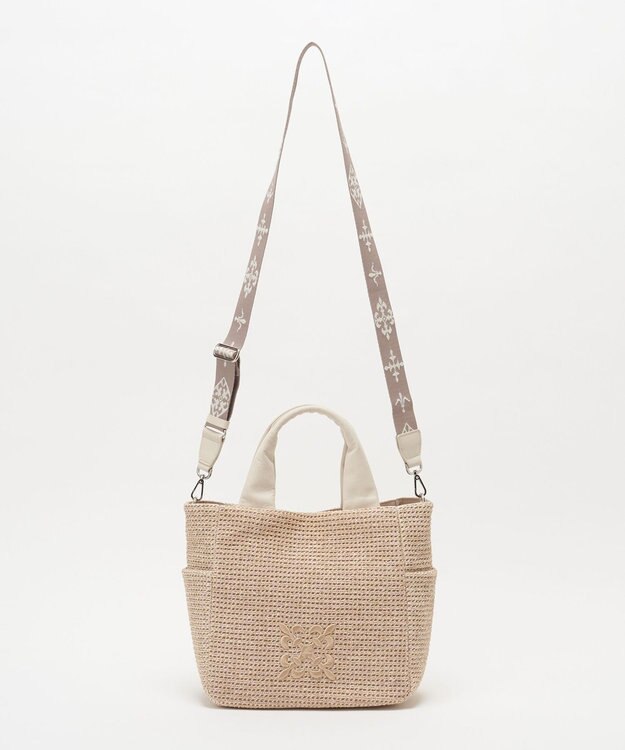 russet ナイロンラフィア2WAYトートバッグ(CE-1711) Ivory