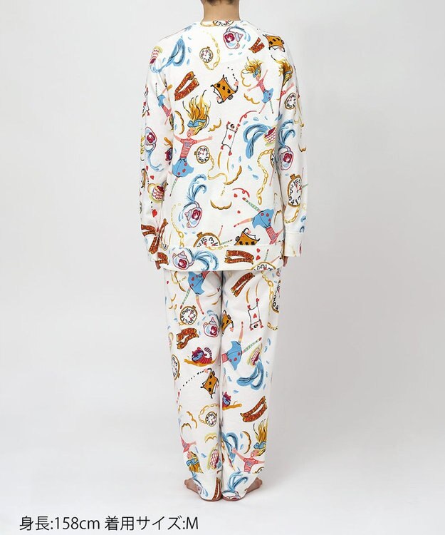 tsumori chisato SLEEP ツモリチサト パジャマ 綿混(本体) あったか 長袖 長ズボン レディース UDW400 /ワコール アイボリー