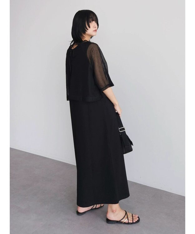 Green Parks ＳＥＴ２点　メッシュ＋ノースリーブワンピース Black