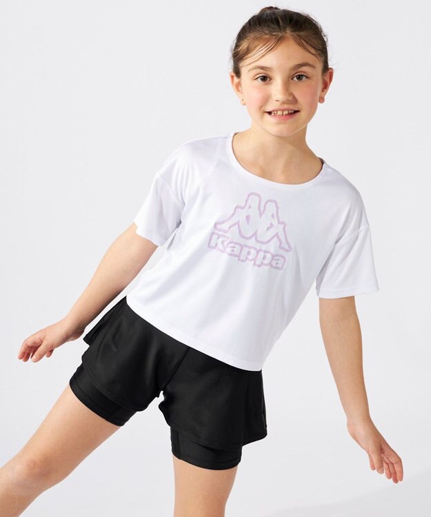 OP／FILA 【Kappa】スクール水着+Tシャツ付き　２点セット水着 パープル