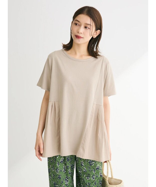 Green Parks 脇ドッキングフレアプルオーバー Gray Beige