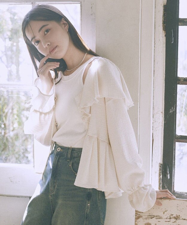 earth music&ecology アメスリテレコタンクトップ Ivory