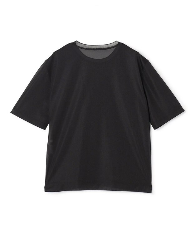 BEIGE， SELEN / リブコンビ シアーTシャツ Black