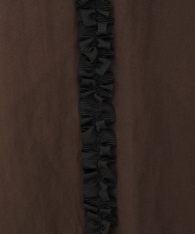 Green Parks ■ESCAR サイドミニフリルワイドパンツ Brown