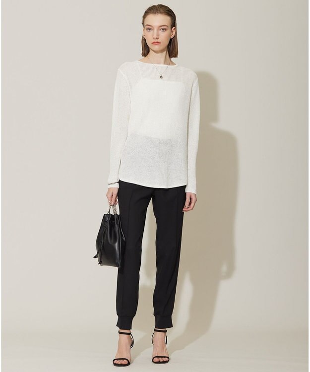 ICB 【洗える】 ペーパーブレンドシャインニット プルオーバー オフホワイト系