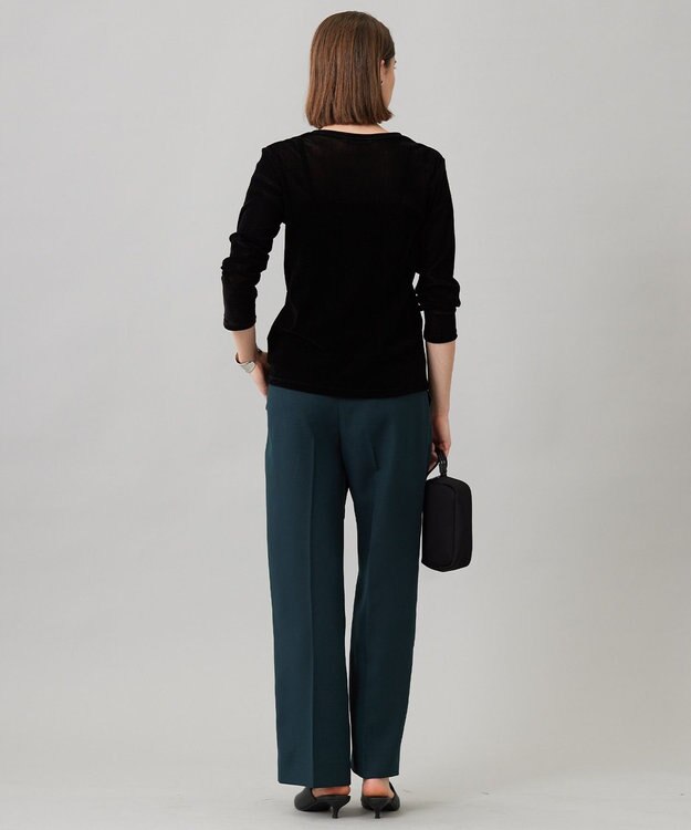 ICB 【洗える】フロッキーベロア プルオーバー ブラック系