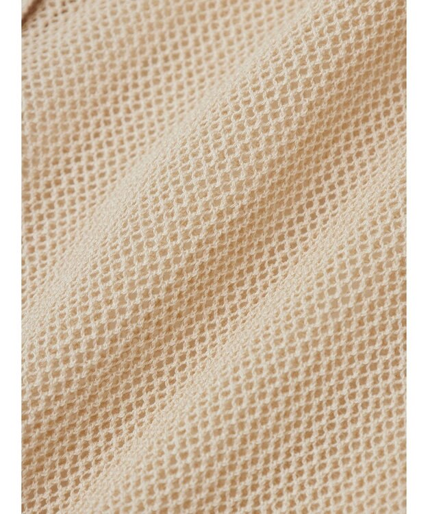 Green Parks メッシュミディ丈ニットカーディガン Ecru