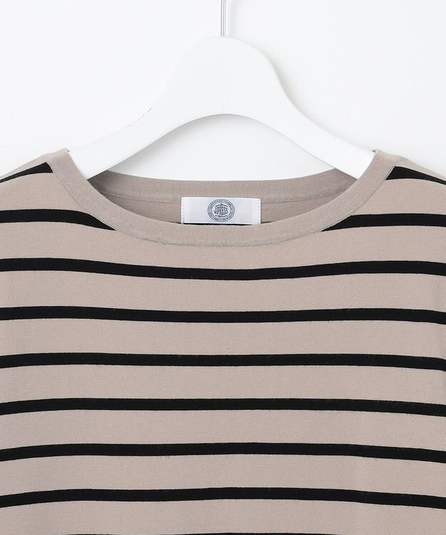 J.PRESS LADIES L 【洗える】VIGODA ボーダー ニット モカ×ブラック系