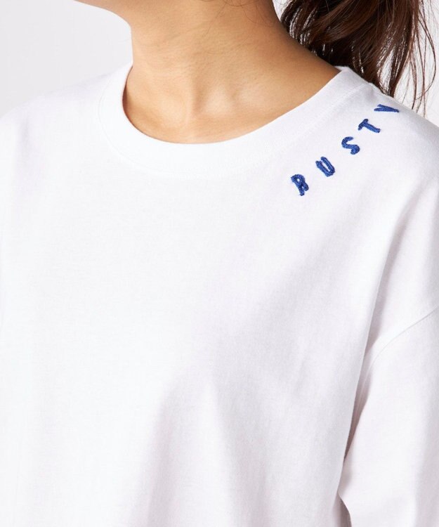 OP／FILA 【RUSTY】ニコちゃん×刺しゅう半袖Tシャツ ホワイト×ネイビー