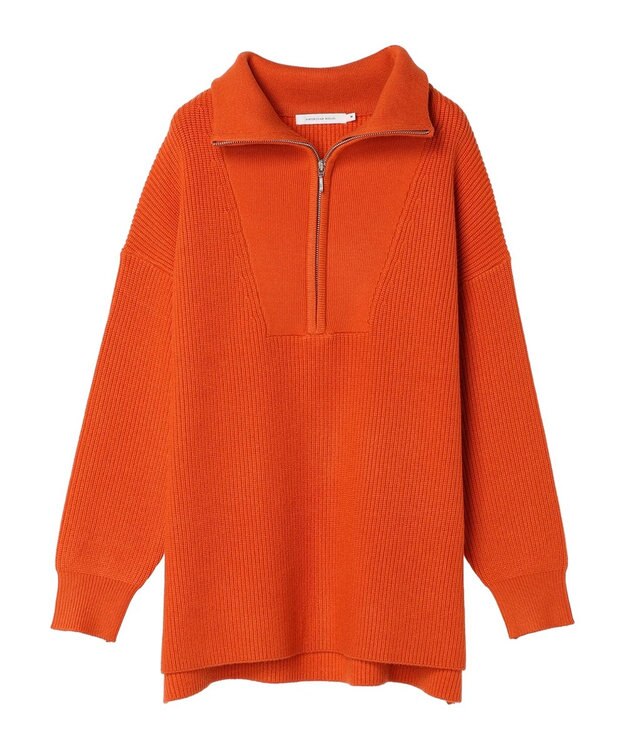 AMERICAN HOLIC バイパチハーフＺＩＰ片畦ニットプルオーバー　 Orange