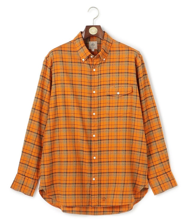 J.PRESS MEN 【KING SIZE】テンセルミックスコットンネルシャツ / B.D. オレンジ系3